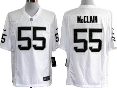 NFL Jersey Oakland Raiders 55 Rolando McClain White Game